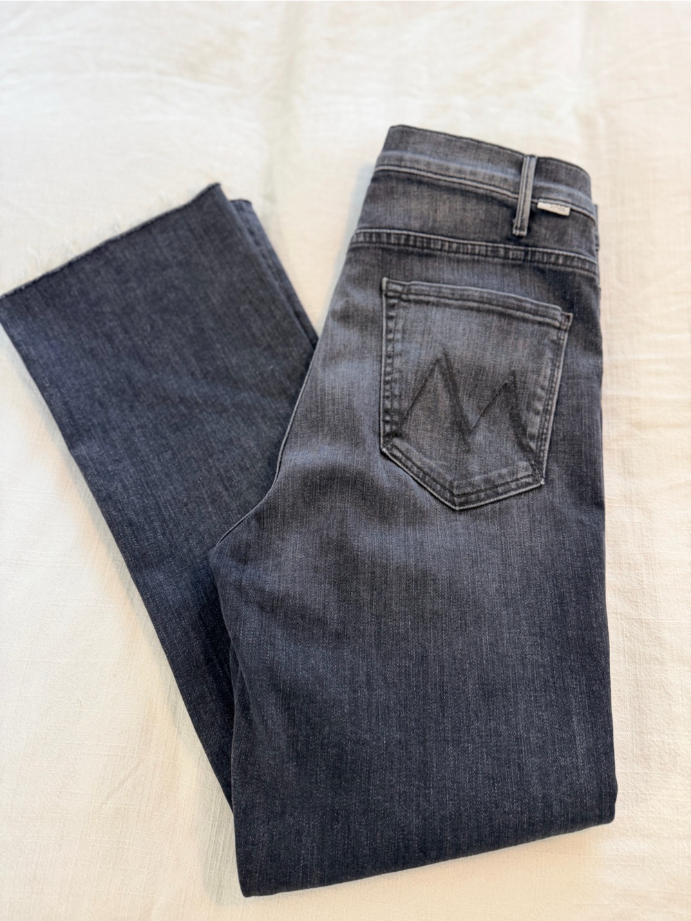 MOTHER Women's Dark Gray Slim Straight Jeans